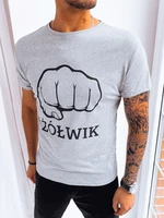 Men's T-shirt with light grey print Dstreet