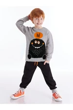 Denokids Monster Cute Black Gray Boys Tracksuit Set