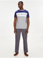 Blue and Grey Mens Pyjama T-Shirt Tommy Hilfiger Underwear - Men