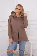 Insulated sweatshirt with longer back and mocca pockets