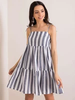 Dress with white and dark blue stripes