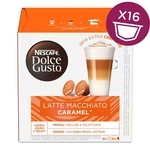 NESCAFÉ Dolce Gusto® Latte Macchiato Caramel kávové kapsle 16 ks kapsuly do kávovarov Nescafé Dolce Gusto® • latte macchiato • karamel • zmes kávových