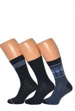 Cornette Premium A40 A'3 pánské vzorované ponožky 42-44 tmavě modrá