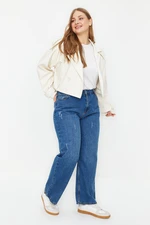 Trendyol Curve Light Blue High Waist Wide Cut Jeans