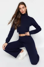 Trendyol Navy Blue Lacing Detail Sweater Pants Knitwear Top-Upper Suit