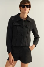Trendyol Black Premium Quality Crop Woven Jacket