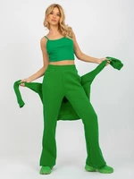 Green three-piece tracksuit with top