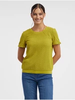 Orsay Zelené dámské vzorované úpletové tričko - Dámské