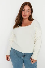 Trendyol Curve Cream Square Collar Knitwear Sweater