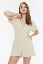 Trendyol Stone Window/Cut-Out Detailed Knitted Jumpsuit