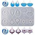 Resin Earrings Molds DIY Crystal Epoxy Mold Boho Ornaments Homemade Jewelry Silicone Mold for Making Earrings Pendants Crafts