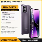 Ulefone Note 16 Pro Up to16GB RAM 256GB ROM Android 13 Global Version Phone 50MP Camera 6.52 inch 4400mAh GPS 4G Cellular
