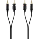 Belkin F3Y098bf1M cinch audio prepojovací kábel [2x cinch zástrčka - 2x cinch zástrčka] 1.00 m čierna pozlátené kontakty