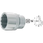 Hazet  1000AZ-1.1/8 vonkajší šesťhran zásuvka  1 1/8"    3/4" (20 mm)