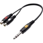 SpeaKa Professional SP-7870268  jack / cinch audio Y adaptér [1x jack zástrčka 6,35 mm - 2x cinch zásuvka] čierna