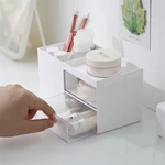 Desktop Storage Box Pen Holder with 2 Drawers Stationery Cosmetics Makeup Brushes Holder Sundries Organizer Office Home