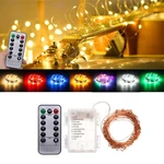 Battery Powered 10M 100LEDs Waterproof Copper Wire Fairy String Light for Christmas +Remote Control Christmas Decoration