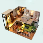 Multi-style 3D Wooden DIY Assembly Mini Doll House Miniature with Furniture Educational Toys for Kids Gift