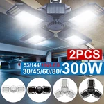 LED Garage Light 360 Degrees Deformable 2835 Led Ceiling Light For Workshop Folding Four-Leaf Deformation Lamp