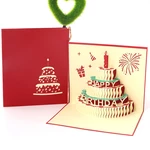 1Pcs Cake Shape Vintage Creative Greeting Cards Birthday Gift Card