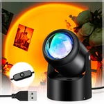 CHARMINER 180° Rotation Sunset Projection LED Light Sunset Decor Photographic USB Night Light for Bedroom Living Room Ho