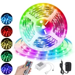 RGB LED Light Strip with 24/44Key Remote Controller 5050 SMD Cuttable Linkable Christmas Decorations Clearance Christmas