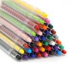 24 Colors Silky Oil Pastel Stick Rotary Crayon Children Painting Graffiti Pens Art Office Stationery Painting Supplies