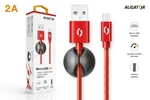 Datový kabel ALIGATOR PREMIUM 2A, Micro USB, červená