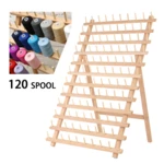 120 Spool Wood Thread Cone Holder Rack Organizer Sewing Kit For Sewing Quilting Embroidery