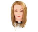 Cvičná hlava s prírodnými vlasmi Mila - blond, 30 - 35 cm (0068372) + darček zadarmo