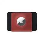 Kožená peněženka FIXED Tiny Wallet for AirTag z pravé hovězí kůže, červená