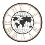 Čierne nástenné hodiny Mauro Ferretti World, ø 70 cm