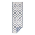 Modro-krémový vonkajší koberec NORTHRUGS Malibu, 80 x 250 cm