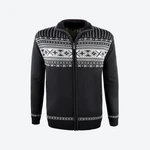 Svetr KAMA 100% Merino - Norský vzor 4047 - černý Velikost: XXL