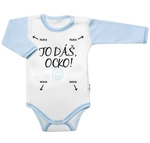 Body dlouhý rukáv s vtipným textem Baby Nellys, TO DÁŠ OCKO, kluk, vel. 86 (12-18m)