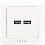 LogiLink PA0163 2-násobný USB nabíjacia zásuvka do steny  s USB IP20 biela