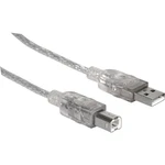 Manhattan #####USB-Kabel USB 2.0 #####USB-A Stecker, #####USB-B Stecker 3.00 m strieborná