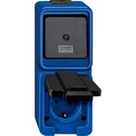 Merten  lkomplet kontrolný spínač, zásuvka s ochranným kontaktom so sklopným vekom, kombinácia vypínač / zásuvka  modrá