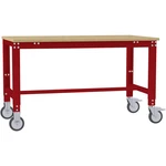 Manuflex AU7305.3003 Špeciálny mobilný pracovný stôl UNIVERSAL s multiplexovou doskou, ŠxHxV = 1000 x 600 x 752-972 mm