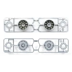 Tamiya 1:14 príves k ťahaču ráfiky 30 mm plast   vzhľad Euro chróm (matný) 2 ks