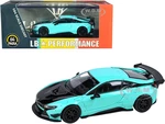 BMW i8 Liberty Walk Peppermint Green with Black Hood "LB Performance" Series 1/64 Diecast Model Car by Paragon Models