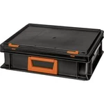 Plastový kufřík stohovatelný Alutec Magnus PC 10 139210110188, (š x v x h) 400 x 133 x 300 mm, černá, oranžová