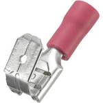 Faston zásuvka TRU COMPONENTS 1572129 s odbočkou, 6.4 mm x 0.8 mm, 180 °, částečná izolace, červená, 50 ks