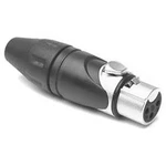XLR konektor Amphenol AX3F spojka, rovná, pólů 3, černá, stříbrná, 1 ks