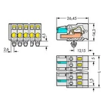 Kolíková lišta WAGO 721-102/008-000/037-000, počet kontaktů 2, řádků 1, 100 ks