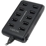 USB 2.0 hub LogiLink, 10-portový, spínač/vypínač