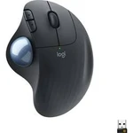 Optická ergonomická myš Logitech M575 910-005872, ergonomická, tlačítka myši, s kulovým ovládačem, černá