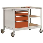 Přenosný dílenský stůl model 1 s světle šedou krycí deskou Melaminu 22 mm, š x h x v 1135 x 590 x 802 mm Manuflex TP1007.2001 TP1007.2001