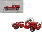 1953 Mack B-61 Truck Tractor Red and White "Santa Fe" 1/87 (HO) Scale Model Car by Brekina