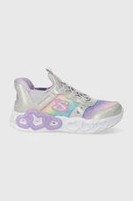 Detské tenisky Skechers INFINITE HEART LIGHTS ETERNAL SHIMMER strieborná farba